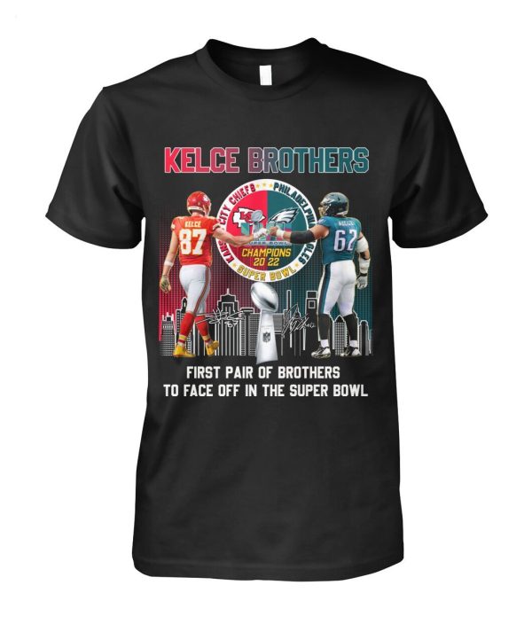 Kelce Brothers First Pair Of Brothers To Face Off In The Super Bowl T-Shirt