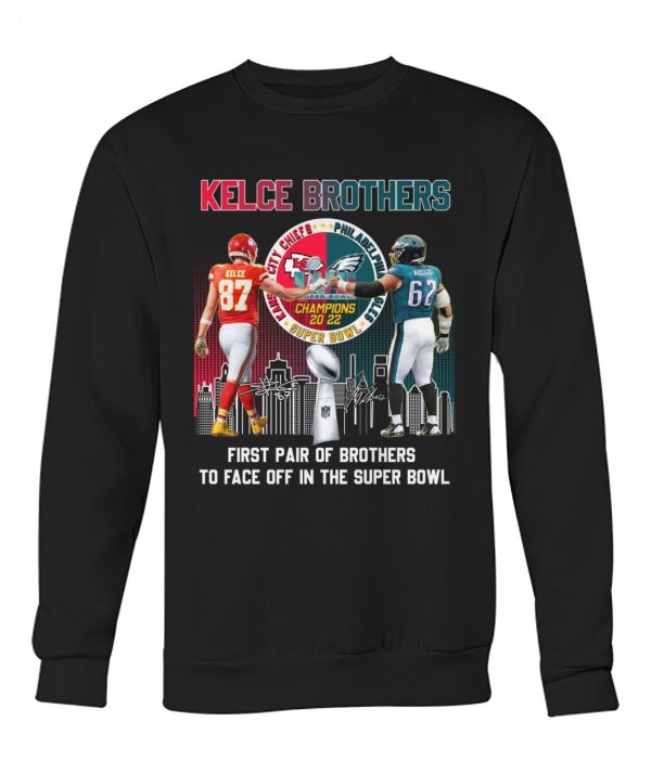 Kelce Brothers First Pair Of Brothers To Face Off In The Super Bowl T-Shirt