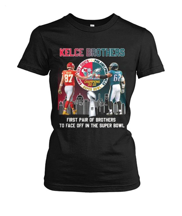 Kelce Brothers First Pair Of Brothers To Face Off In The Super Bowl T-Shirt