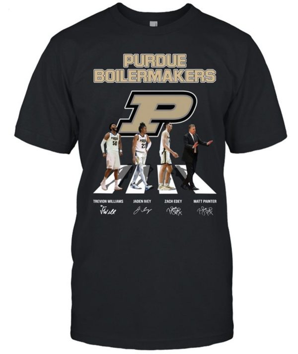 Purdue Boilermakers Trevion Williams And Jaden Ivey And Zach Edey And Matt Painter Signature T-Shirt