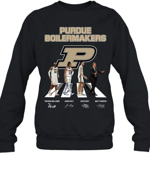 Purdue Boilermakers Trevion Williams And Jaden Ivey And Zach Edey And Matt Painter Signature T-Shirt