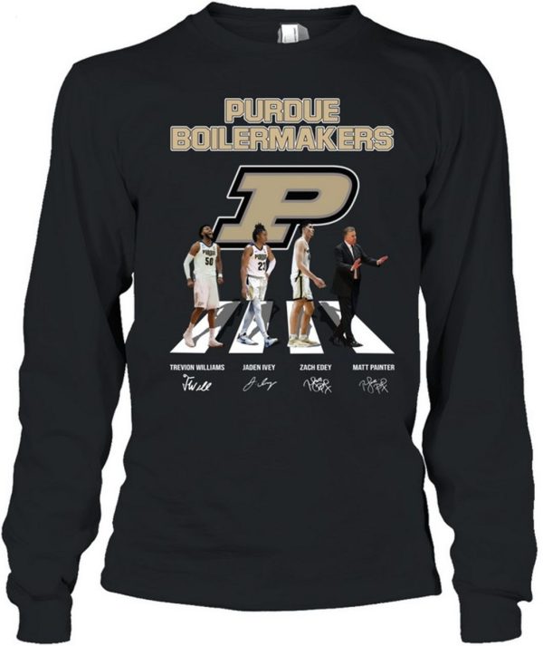 Purdue Boilermakers Trevion Williams And Jaden Ivey And Zach Edey And Matt Painter Signature T-Shirt