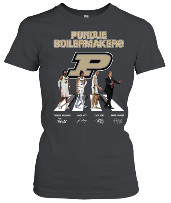 Purdue Boilermakers Trevion Williams And Jaden Ivey And Zach Edey And Matt Painter Signature T-Shirt