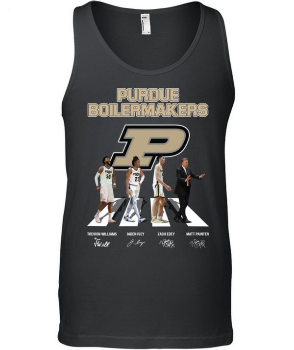 Purdue Boilermakers Trevion Williams And Jaden Ivey And Zach Edey And Matt Painter Signature T-Shirt