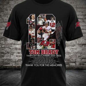 Tom Brady Tampa Bay Buccaneers 2020 – 2023 Thank You For The Memories T-Shirt