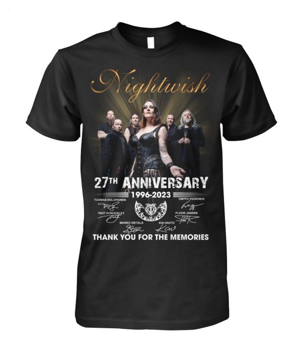 Nightwish 27th Anniversary 1996 – 2023 Thank You For The Memories T-Shirt