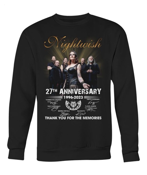 Nightwish 27th Anniversary 1996 – 2023 Thank You For The Memories T-Shirt