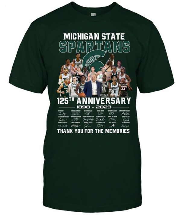 Michigan State Spartans 125th Anniversary 1898 – 2023 Thank You For The Memories T-Shirt