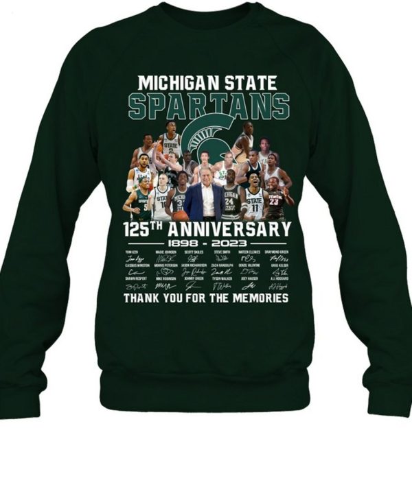 Michigan State Spartans 125th Anniversary 1898 – 2023 Thank You For The Memories T-Shirt