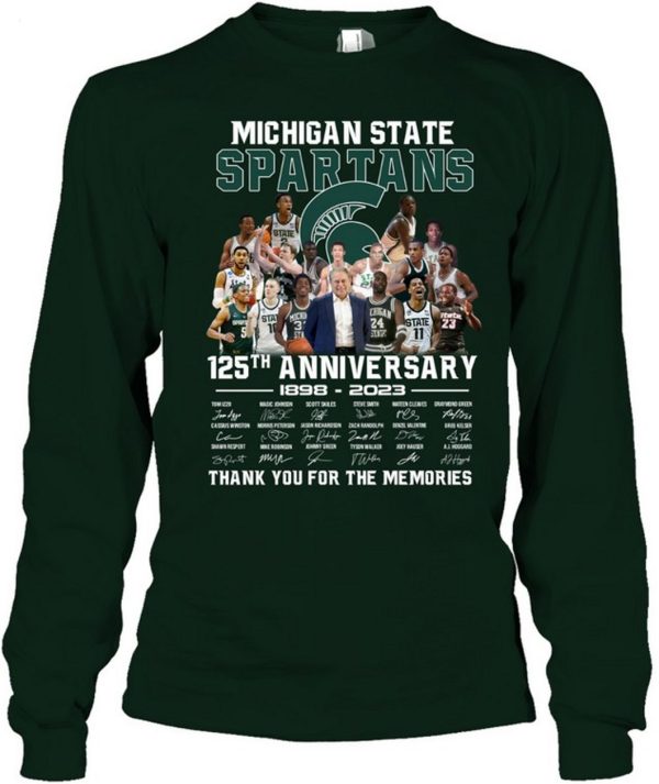 Michigan State Spartans 125th Anniversary 1898 – 2023 Thank You For The Memories T-Shirt