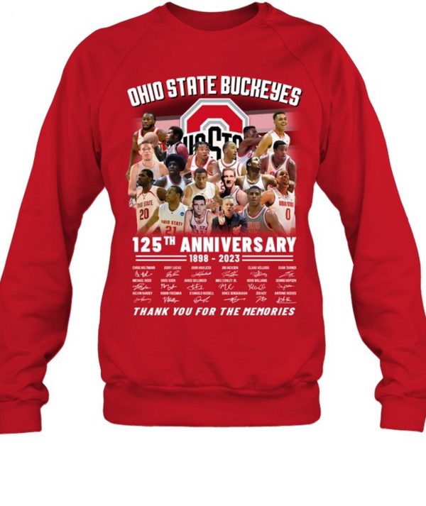 Ohio State Buckeyes 125th Anniversary 1898 – 2023 Thank You For The Memories T-Shirt