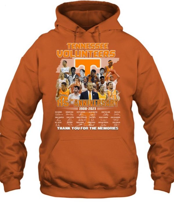 Tennessee Volunteers 115th Anniversary 1908 – 2023 Thank You For The Memories T-Shirt