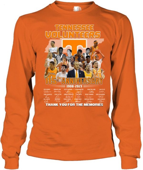 Tennessee Volunteers 115th Anniversary 1908 – 2023 Thank You For The Memories T-Shirt