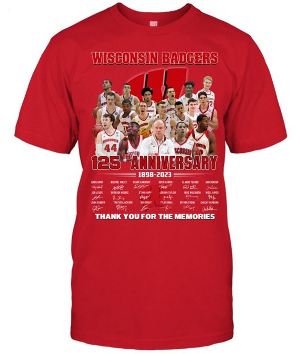 Wisconsin Badgers 125th Anniversary 1898 – 2023 Thank You For The Memories T-Shirt