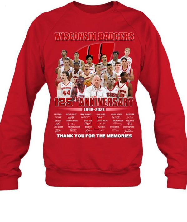 Wisconsin Badgers 125th Anniversary 1898 – 2023 Thank You For The Memories T-Shirt