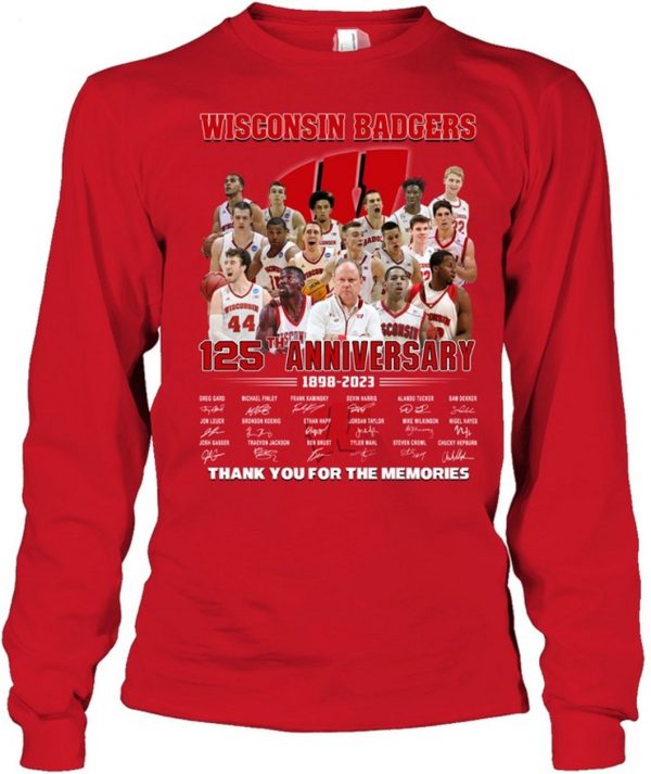 Wisconsin Badgers 125th Anniversary 1898 – 2023 Thank You For The Memories T-Shirt