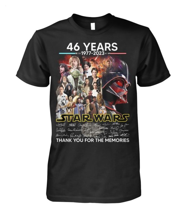 46 Years Of 1977 – 2023 Star Wars Thank You For The Memories T-Shirt