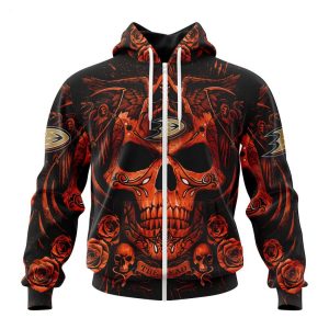 Personalized NHL Anaheim Ducks Special Design With Skull Art Hoodie