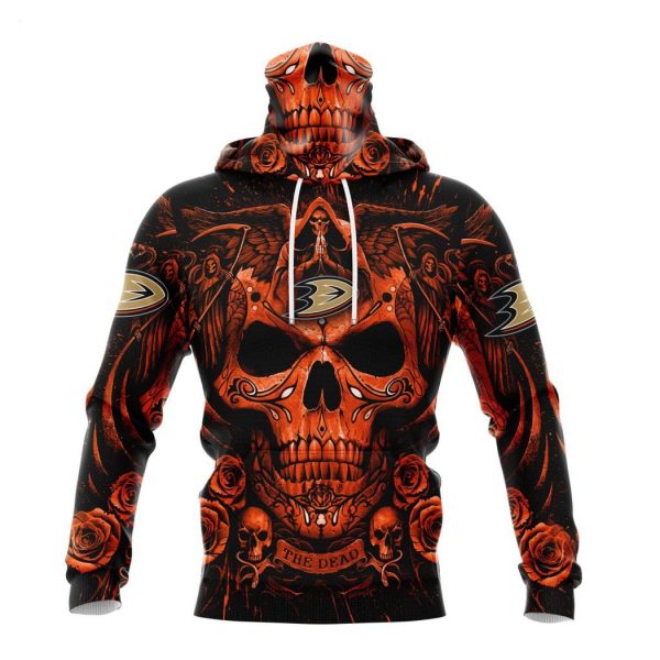 Personalized NHL Anaheim Ducks Special Design With Skull Art Hoodie