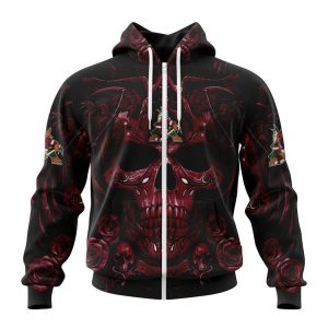 Personalized NHL Arizona Coyotes Special Design With Skull Art Hoodie