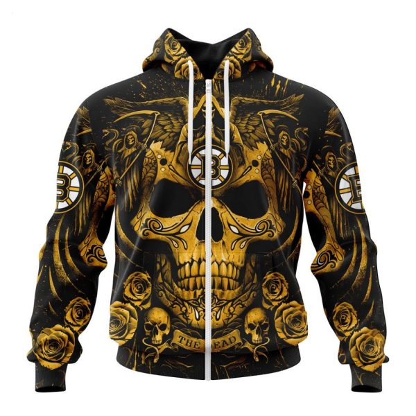 Personalized NHL Boston Bruins Special Design With Skull Art Hoodie