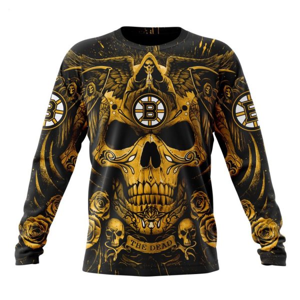 Personalized NHL Boston Bruins Special Design With Skull Art Hoodie