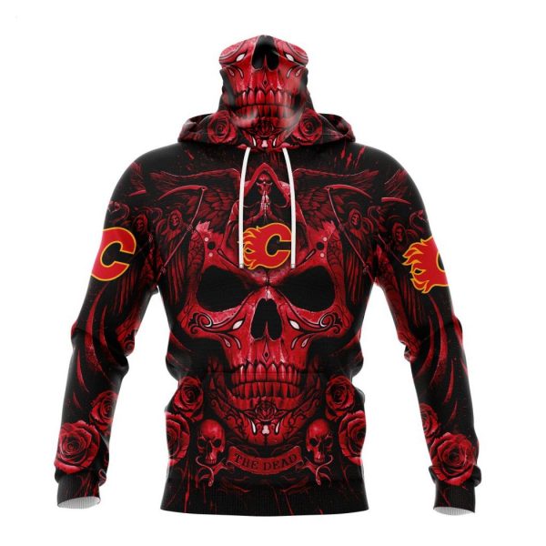 Personalized NHL Calgary Flames Special Design With Skull Art Hoodie