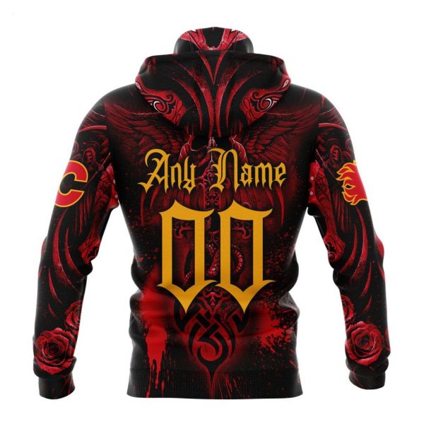 Personalized NHL Calgary Flames Special Design With Skull Art Hoodie