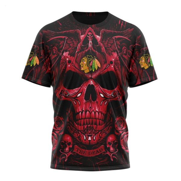 Personalized NHL Chicago Blackhawks Special Design With Skull Art Hoodie