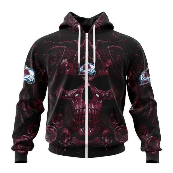 Personalized NHL Colorado Avalanche Special Design With Skull Art Hoodie