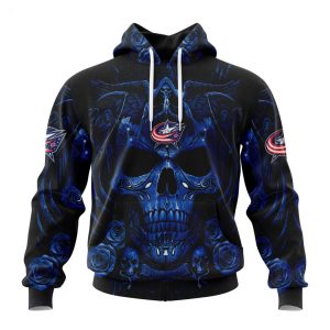 Personalized NHL Columbus Blue Jackets Special Design With Skull Art Hoodie