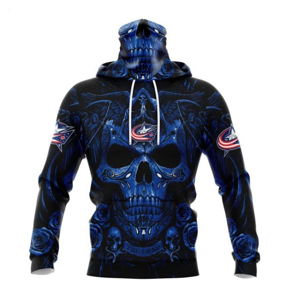 Personalized NHL Columbus Blue Jackets Special Design With Skull Art Hoodie