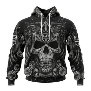 Personalized NHL Los Angeles Kings Special Design With Skull Art Hoodie