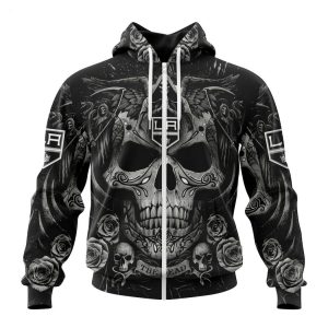 Personalized NHL Los Angeles Kings Special Design With Skull Art Hoodie