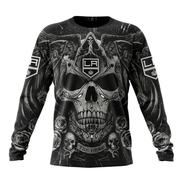 Personalized NHL Los Angeles Kings Special Design With Skull Art Hoodie