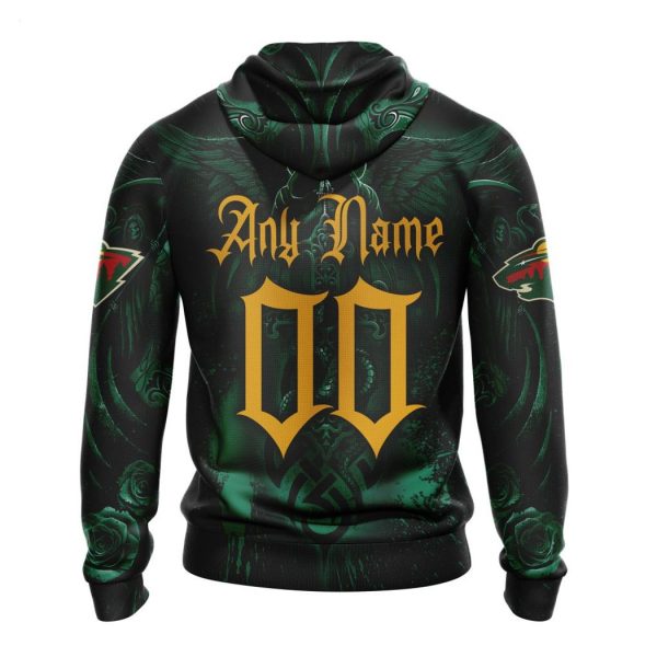 Personalized NHL Minnesota Wild Special Design With Skull Art Hoodie