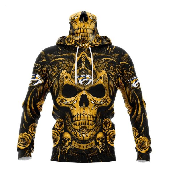 Personalized NHL Nashville Predators Special Design With Skull Art Hoodie