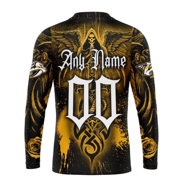 Personalized NHL Nashville Predators Special Design With Skull Art Hoodie