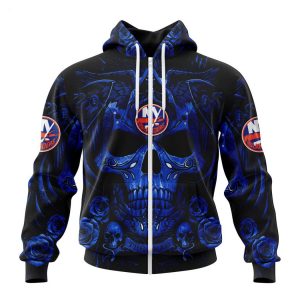 Personalized NHL New York Islanders Special Design With Skull Art Hoodie
