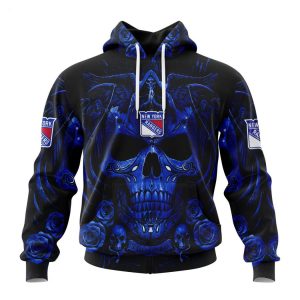 Personalized NHL New York Rangers Special Design With Skull Art Hoodie