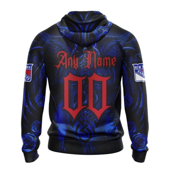 Personalized NHL New York Rangers Special Design With Skull Art Hoodie