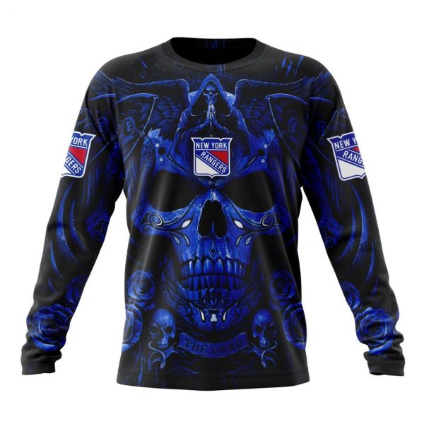 Personalized NHL New York Rangers Special Design With Skull Art Hoodie