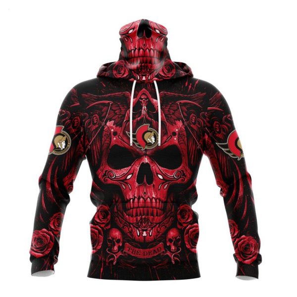 Personalized NHL Ottawa Senators Special Design With Skull Art Hoodie