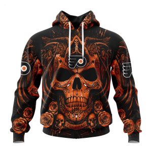 Personalized NHL Philadelphia Flyers Special Design With Skull Art Hoodie
