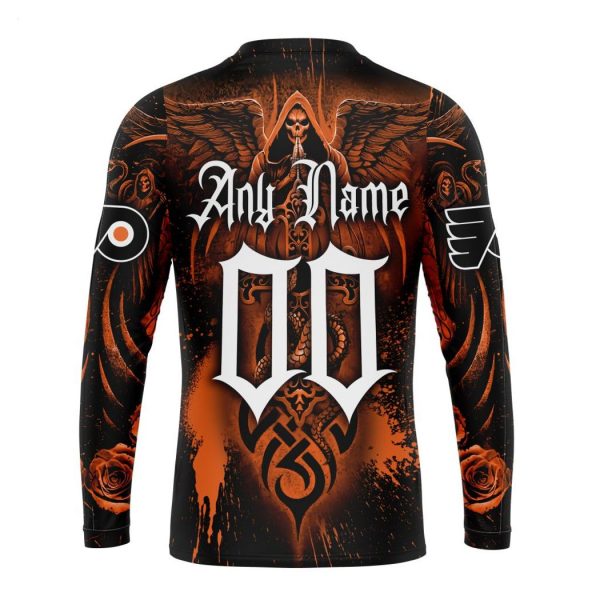 Personalized NHL Philadelphia Flyers Special Design With Skull Art Hoodie