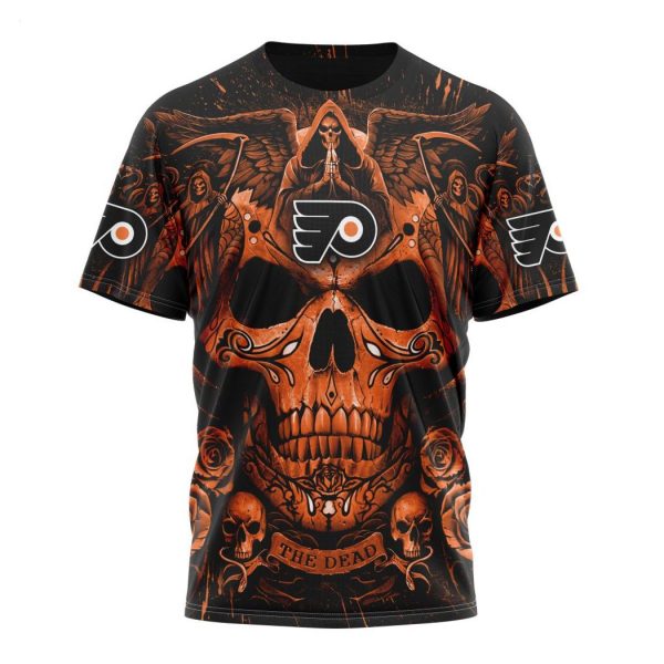 Personalized NHL Philadelphia Flyers Special Design With Skull Art Hoodie