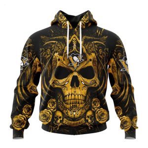 Personalized NHL Pittsburgh Penguins Special Design With Skull Art Hoodie