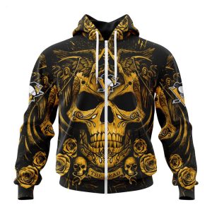 Personalized NHL Pittsburgh Penguins Special Design With Skull Art Hoodie