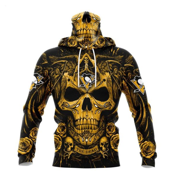 Personalized NHL Pittsburgh Penguins Special Design With Skull Art Hoodie