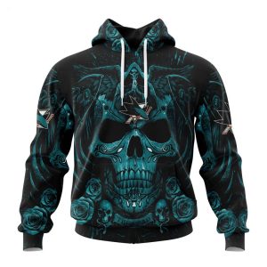 Personalized NHL San Jose Sharks Special Design With Skull Art Hoodie